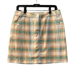 Brooks Brothers 346 Cotton Mini A-Line Madras Skirt size 8